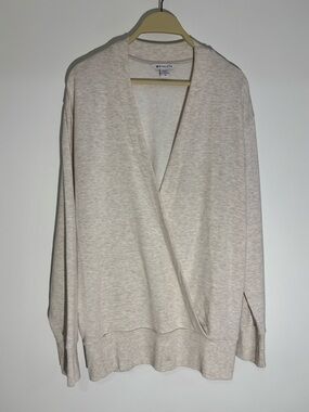 Athleta V-Neck Wrap Sweater Women's Medium, Cream Color, Soft Cozy, Tunic Style